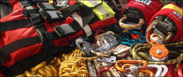 European Swiftwater Rescue Personal and Team Equipment